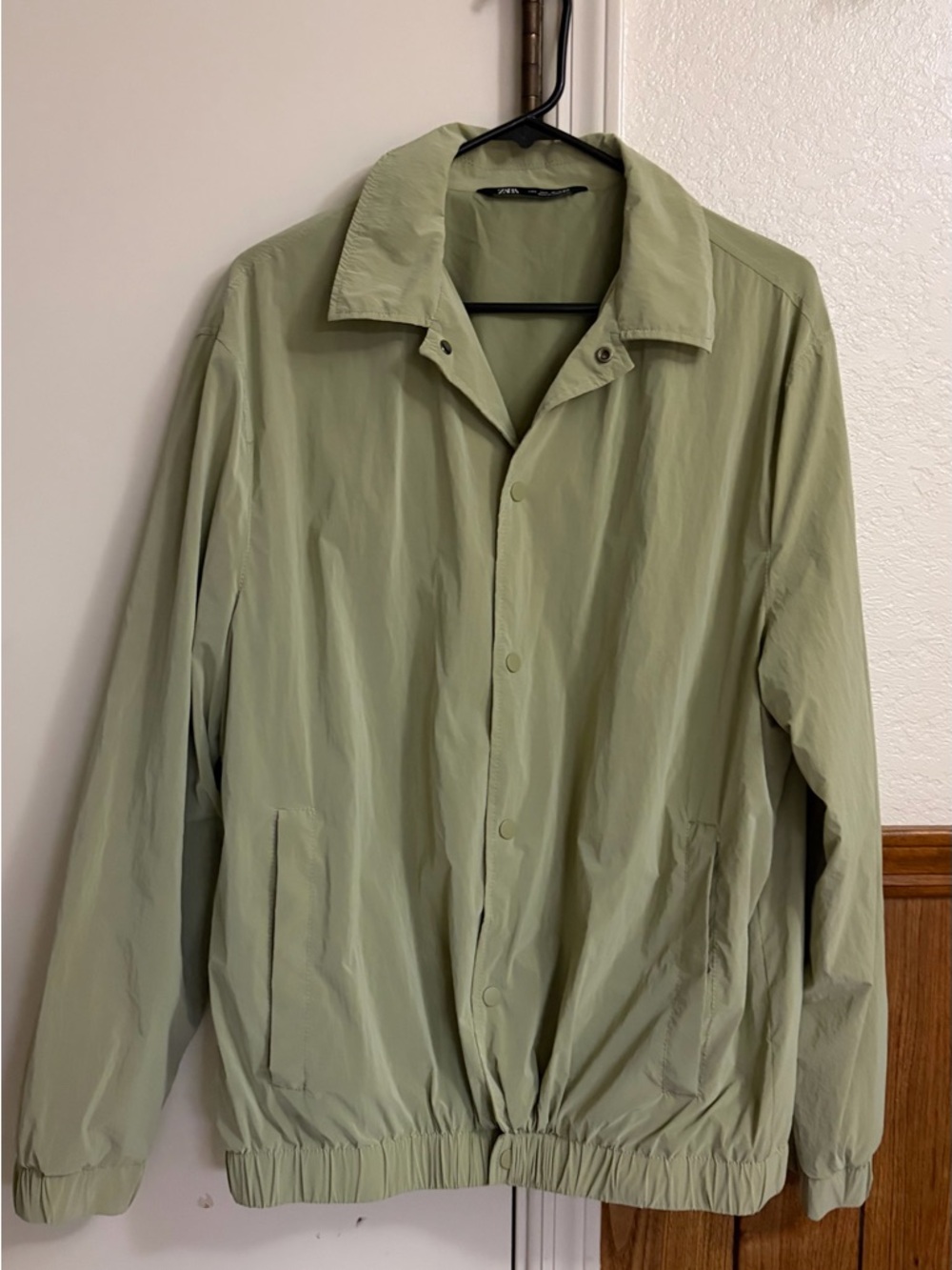 Zara Light Olive Green Men's Snap Jacket size L